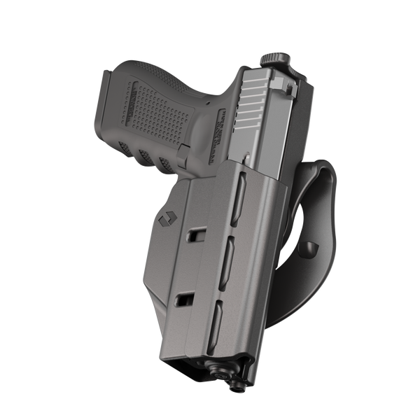 ORPAZ T41 Level 2 Universal Adjustable Holster, Magnetic + Mechanical Retention, Optics Ready OWB Polymer Duty Holster, Made in Israel Paddle
