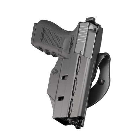 ORPAZ T41 Level 2 Universal Adjustable Holster, Magnetic + Mechanical Retention, Optics Ready OWB Polymer Duty Holster, Made in Israel Paddle