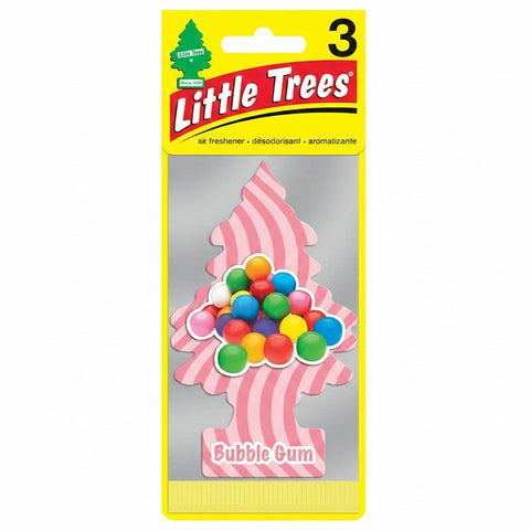 Little Trees Hanging Car Freshener Cardboard Paper For Home Car Office Bubble Gum Pack of 3