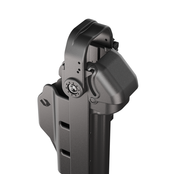 ORPAZ T41 PRO Universal Adjustable Left Handed Holster, Level 3 Security, Hood Guard & Magnetic Retention, Optics Ready OWB Polymer Duty Holster, Made in Israel ClipLock