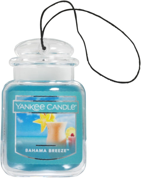 Yankee Candle Car Air Fresheners, Hanging Car Jar Ultimate, Neutralizes Odors Up To 30 Days, Bahama Breeze, 4 Packs
