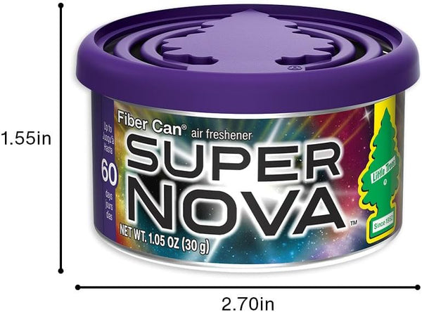 Little Trees Fiber Can Car Air Freshener, Long-Lasting Scent, Recycled Fiber, Supernova, 4 Packs