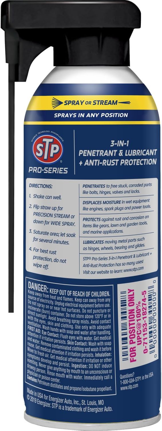 STP Pro Series Car Rust Remover, 3-in-1 Lubricant and Penetrant for Home, Cars and Truck, 11 Oz. by GOSO Direct STP Pro Series Car Rust Remover, 3-in-1 Lubricant and Penetrant for Home, Cars and Truck, 11 Oz. by GOSO Direct