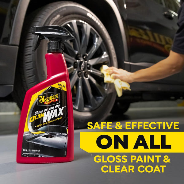 Meguiar's Quik Wax - Easy-to-Use Spray Wax for Gloss, Shine & Protection - Wet or Dry Use, 24 Oz.