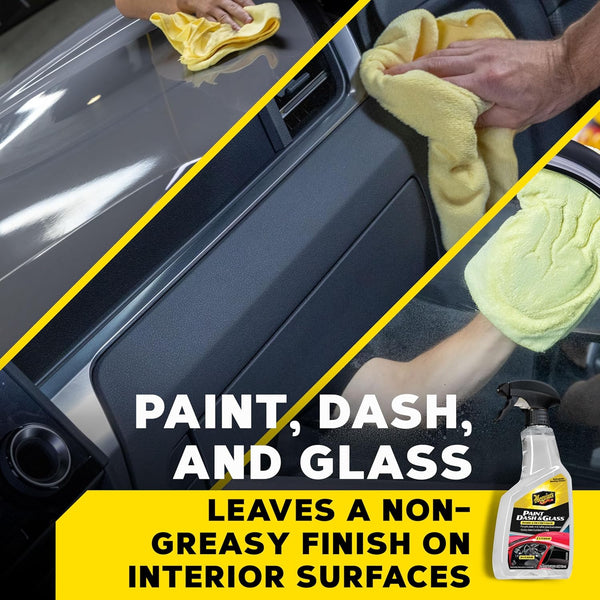 Meguiar's Paint, Dash & Glass Detailer, All-in-One Cleaner & Protectant for Paint, Plastic & Glass, Hydrophobic Formula, 24 Oz Spray