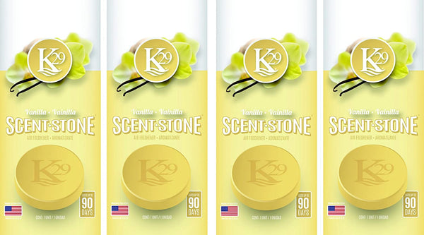 K29 Vanilla Stone Air Freshener, Environmentally Safe and Long-lasting Fragrance, 4 Packs