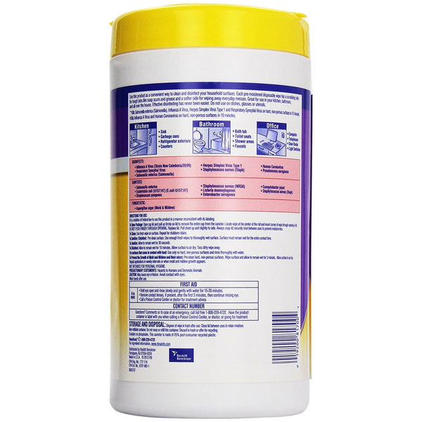 Lysol Dual Action Cleaning Wipes, Multi-Surface Scrubbing and Soft Wipes, Citrus Scent, 75 Count, 3 Packs