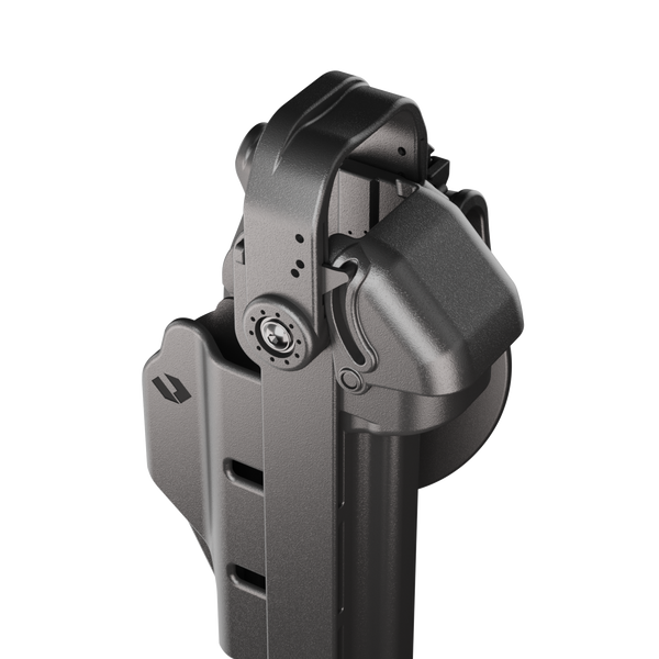 ORPAZ T41 PRO Universal Adjustable Holster, Level 3 Security, Hood Guard & Magnetic Retention, Optics Ready OWB Polymer Duty Holster, Made in Israel Paddle