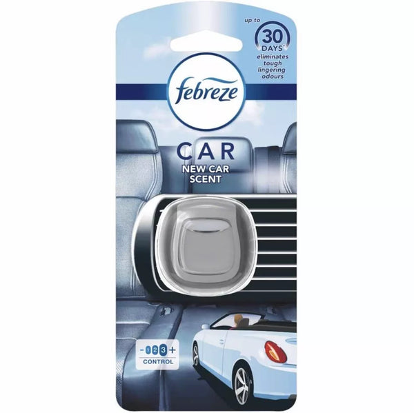 Febreze Vent Clip Car Air Freshener Fresh New Car Scent, Up to 30 Days, Eliminates tough lingering odours