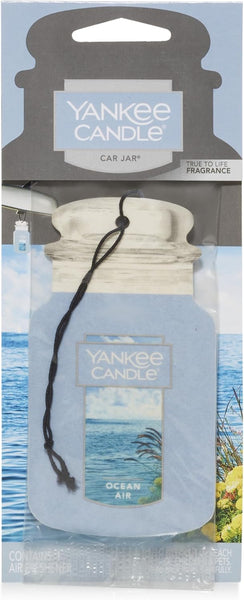 Yankee Candle Paper Car Jar Air Freshener for Long Lasting Fragrance, Ocean Air, 10 Packs
