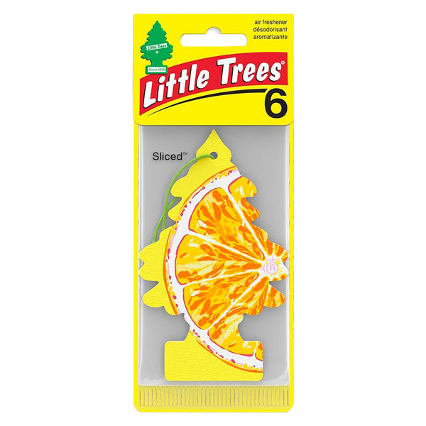 Little Trees Car Air Freshener Hanging Paper Tree for Home/Car, Sliced, 6 Pack