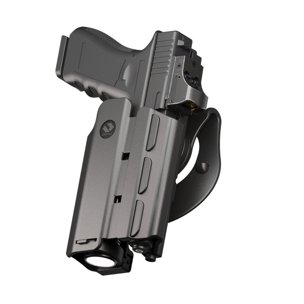 Orpaz T40 G45 Light-Bearing Holster – Left Handed OWB Tactical Holster, Level 2 & Level 3 Security, Compatible with Glock 45, Fits Most Pistol Lights, Optics-Ready, Adjustable T40 Large Paddle