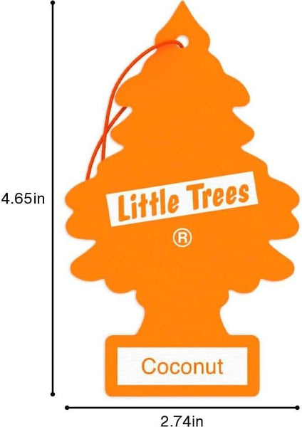 Little Trees Hanging Car and Home Air Freshener, Coconut Scent, 6 Pack