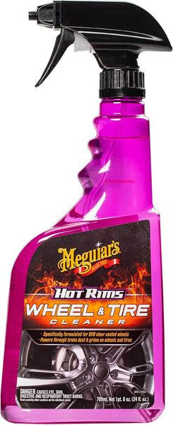 Meguiar's Hot Rims Wheel & Tire Cleaner, Powers Through Brake Dust & Grime – 24 Oz Spray Bottle