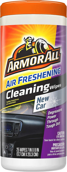 Armor All Car Interior Cleaner Wipes for Dirt & Dust - Cleaning for Cars & Truck & Motorcycle, New Car, 25 Count