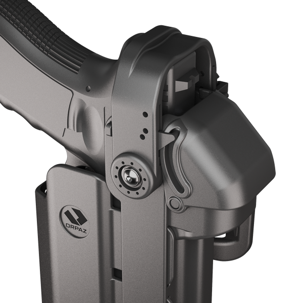 Orpaz T40 Pro G19 LH Duty Holster with Large Light Holster Compatible with Glock 19 Pistol Holder with Laser Mounted Light and Optics with Belt Loop