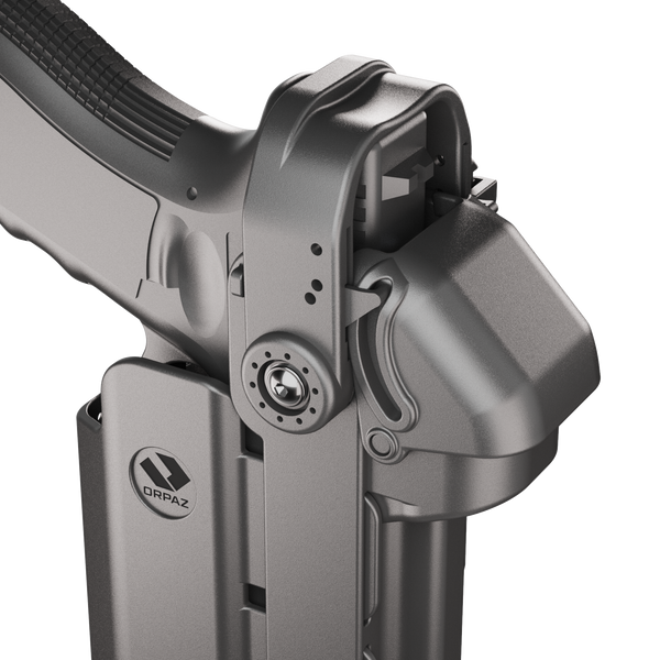 Orpaz T40 Pro G19 Duty Holster with Large Light Holster Compatible with Glock 19 Pistol Holder with Laser Mounted Light and Optics with Molle