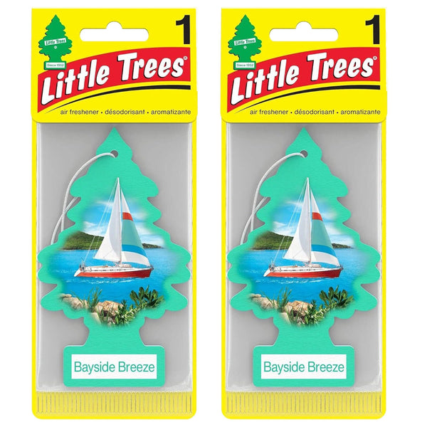 Little Trees Hanging Car Freshener Cardboard Paper For Home Car Office Bayside Breeze Pack of 2
