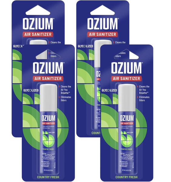 Ozium OZ15 Air Sanitizer Spray 0.8 oz, Odor Control for Car, Home & Office, Country Fresh, 4 Pack