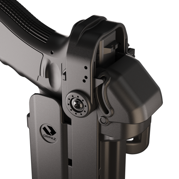 Orpaz T40 Pro G19 Duty Holster with Medium Light Holster Compatible with Glock 19 Pistol Holder with Laser Mounted Light and Optics with Belt Loop