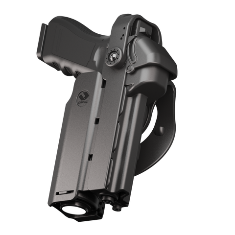 Orpaz T40 G22 Light-Bearing Holster – Left Handed OWB Tactical Holster, Level 2 & Level 3 Security, Compatible with Glock 22, Fits Most Pistol Lights, Optics-Ready, Adjustable T40 Pro Large Paddle