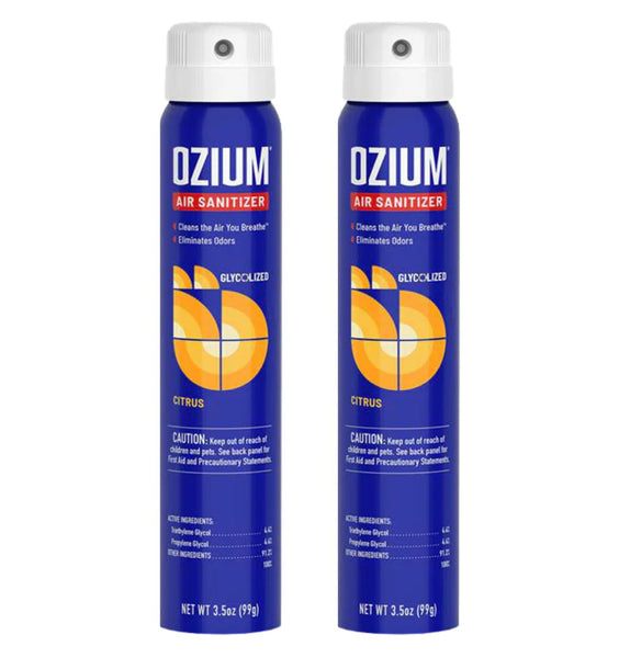 Ozium Air Spray 3.5 oz, Odor Reducing Spray for Home, Car & Office, Citrus Scent, 2 Pack
