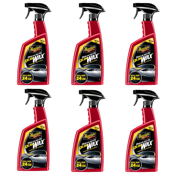 Meguiar's Quik Wax - Easy-to-Use Spray Wax for Gloss, Shine & Protection - Wet or Dry Use, 24 Oz. 6 Packs