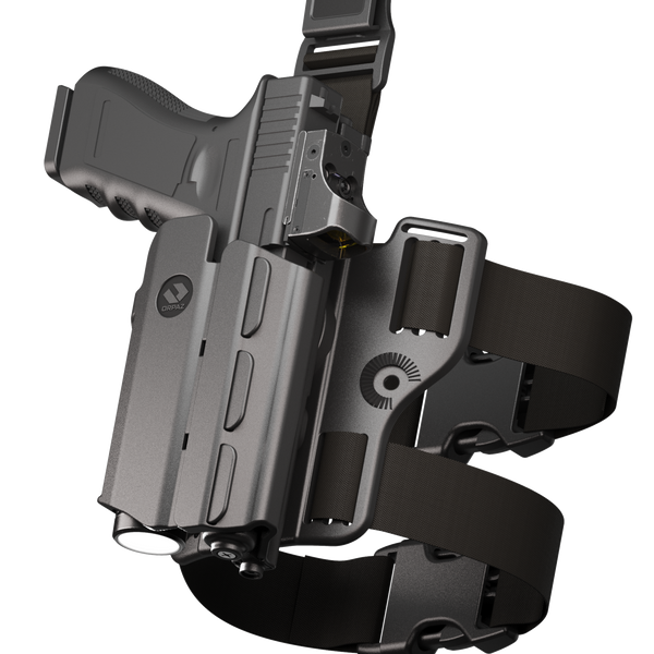 Orpaz T40 G22 Light-Bearing Holster – Left Handed OWB Tactical Holster, Level 2 & Level 3 Security, Compatible with Glock 22, Fits Most Pistol Lights, Optics-Ready, Adjustable T40 Medium Drop-Leg