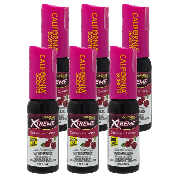 California Scents Xtreme 1 oz. Spray Air Freshener, Coronado Cherry, 6 Packs