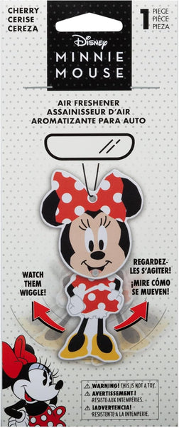 Plasticolor Disney Minnie Mouse Wiggler Air Freshener, Fun Hanging Car Accessory, Cherry Scent