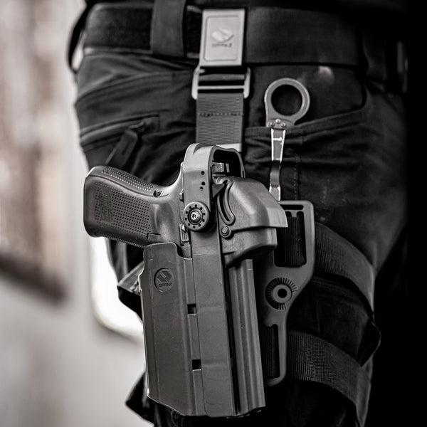 Orpaz T40 G22 Light-Bearing Holster – Left Handed OWB Tactical Holster, Level 2 & Level 3 Security, Compatible with Glock 22, Fits Most Pistol Lights, Optics-Ready, Adjustable T40 Pro Medium Drop-Leg
