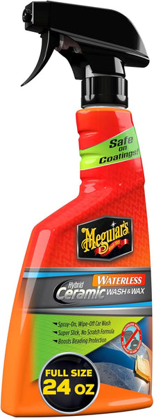 Meguiar's Hybrid Ceramic Waterless Wash & Wax, No-Rinse Car Wash & Ceramic Protection, 24 Oz