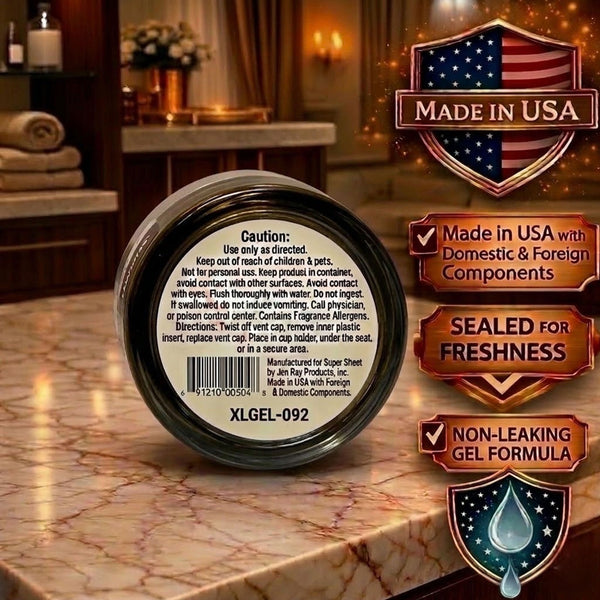 Super Sheet XL Gel Car Air Freshener - Silver Scent, Luxury Glass Jar Auto Fragrance, Long Lasting Gel Diffuser for Car, Home & Office - Made in USA, 2 Pack