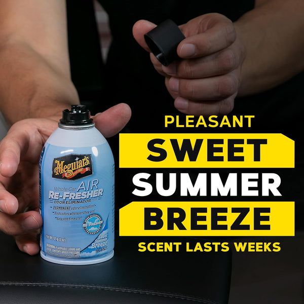 Meguiar's Whole Car Air Re-Fresher Odor Eliminator Mist, Summer Breeze, 2 oz, 6 Pack