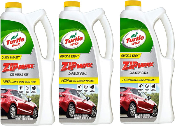 Turtle Wax Liquid Car Wash and Wax, Easy and Quick Zip Wax T-79, 64 oz. 3 Packs