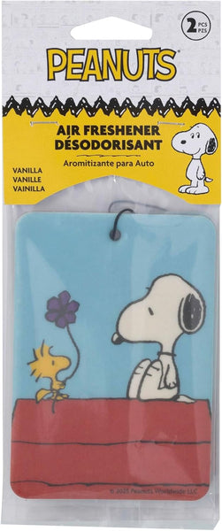 Plasticolor Peanuts Snoopy Doghouse Paper Air Freshener, Vanilla scent, 1 Pack, 2 Fresheners