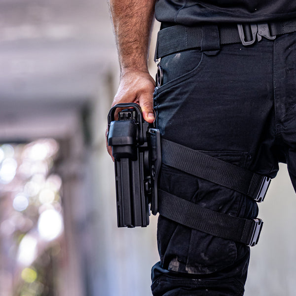 Orpaz T40 G22 Light-Bearing Holster – Left Handed OWB Tactical Holster, Level 2 & Level 3 Security, Compatible with Glock 22, Fits Most Pistol Lights, Optics-Ready, Adjustable T40 Pro Medium Drop-Leg