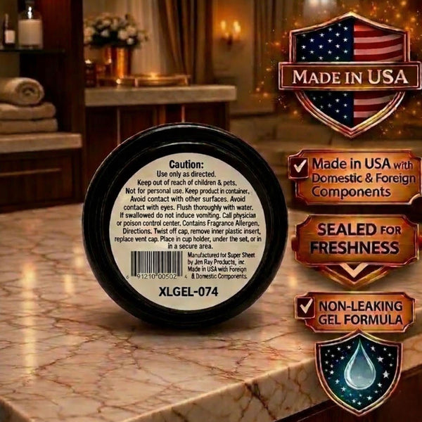 Super Sheet XL Gel Car Air Freshener - Midnight Ice Scent, Luxury Glass Jar Auto Fragrance, Long Lasting Gel Diffuser for Car, Home & Office - Made in USA, 6 Pack