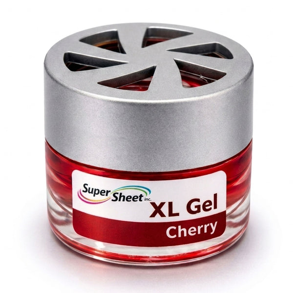Super Sheet XL Gel Car Air Freshener - Cherry Scent, Luxury Glass Jar Auto Fragrance, Long Lasting Gel Diffuser for Car, Home & Office - Made in USA