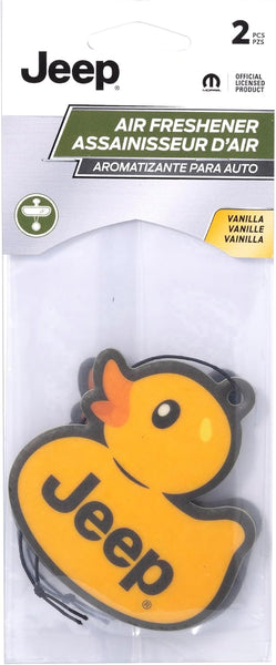 PlastiColor Paper Hanging Car Air Freshener 2-Pieces, Jeep Logo Rubber Duck, Vanilla