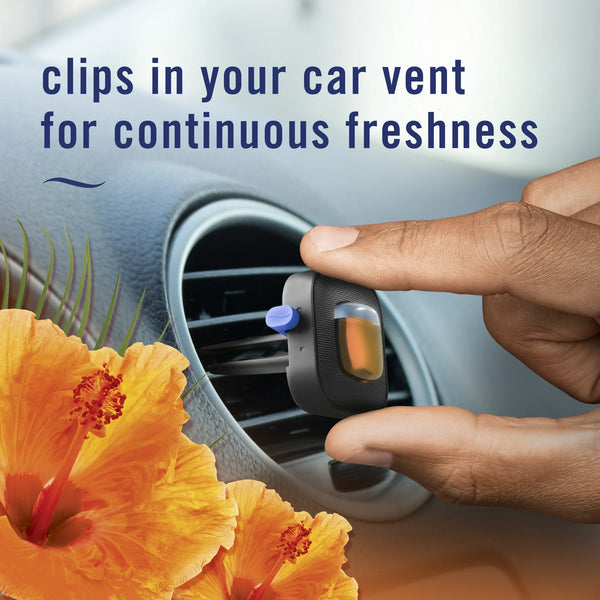Febreze Car Vent Clip Air Freshener, Odor Eliminator for Up to 30 Days Freshness, Hawaiian Aloha, 2 Clips