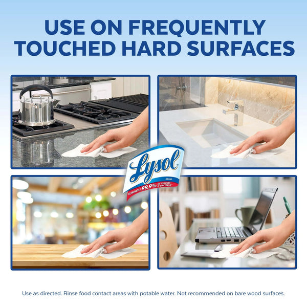 Lysol Disinfecting Wipes, Lemon & Lime Blossom, Mango & Hibiscus, Crisp Linen, 35 Count Each, 3 Pack