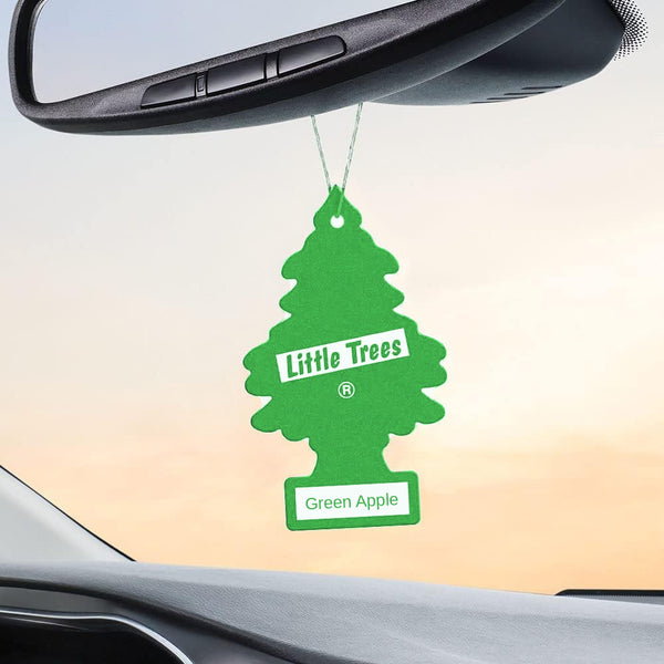 Little Trees Hanging Car Air Freshener, Green Apple, 3-Pack