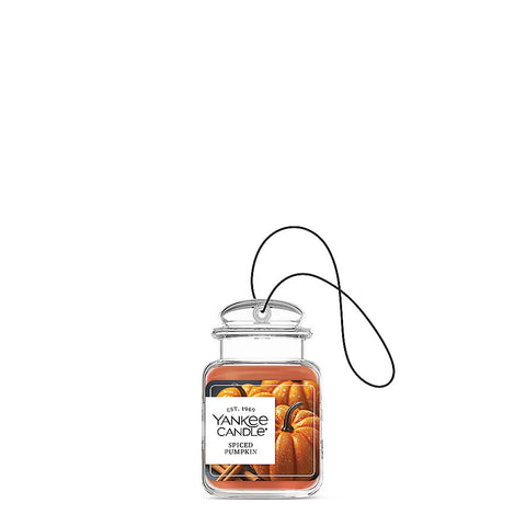 Yankee Candle Car Jar Ultimate Hanging Air Freshener, Neutralizes Odors Up To 30 Days, Spiced Pumpkin