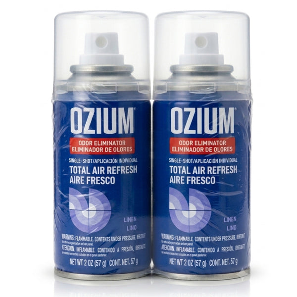Ozium Fogger Single Shot 2 oz Air Freshener for Car Home Office Linen, 2 Pack