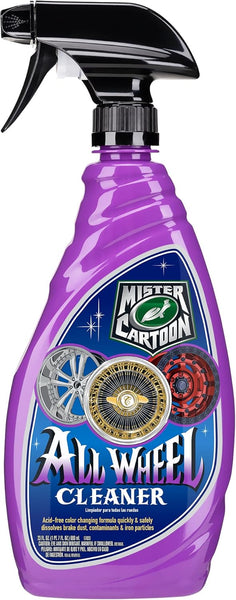 Turtle Wax X Mister Cartoon All Wheel Cleaner, Removes Surface Contaminants, Brake Dust and Rust, Safe for Paint and Wraps, Metal, and Glass, Low Odor Color Changing Formula, 23 oz