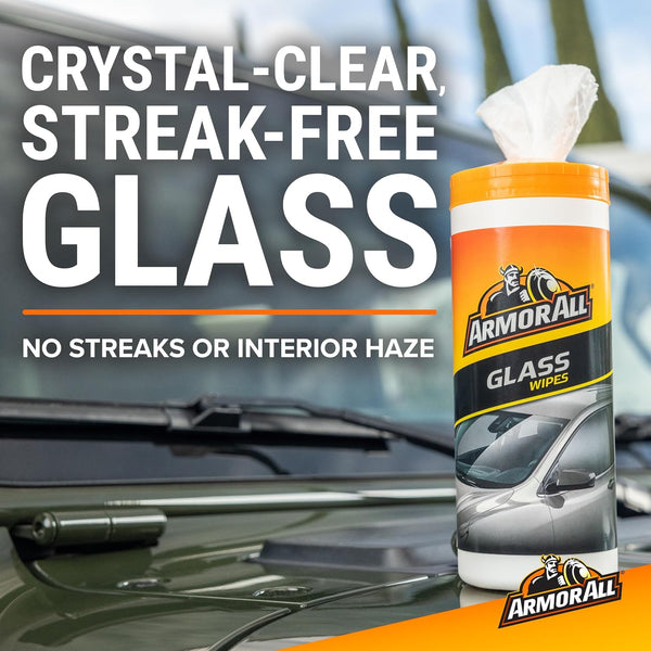 Armor All Protectant, Glass and Cleaning Wipes, 30 Count Each (Pack of 3)