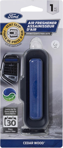 Plasticolor Ford Logo Rectangular Vent Clip Solid Gel Air Freshener, Cedar Wood