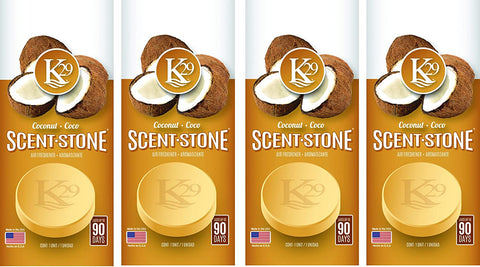 K29 Coconut Stone Air Freshener, Environmentally Safe and Long-lasting Fragrance, 4 Packs