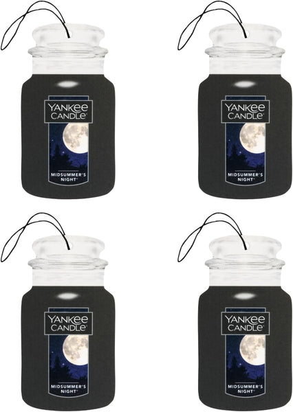 Yankee Candle Paper Car Jar Air Freshener, Midsummer's Night, 4 Packs